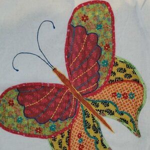 Cynthia Rowley Embroidered Pillowcases Butterfly Set of 2 Vibrant